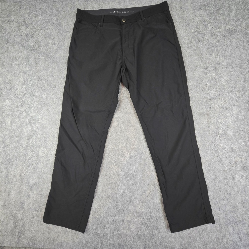 Western Rise AT Slim Rivet Pants Mens 36 Black Nylon Stretch Travel SS18-WR-MTP
